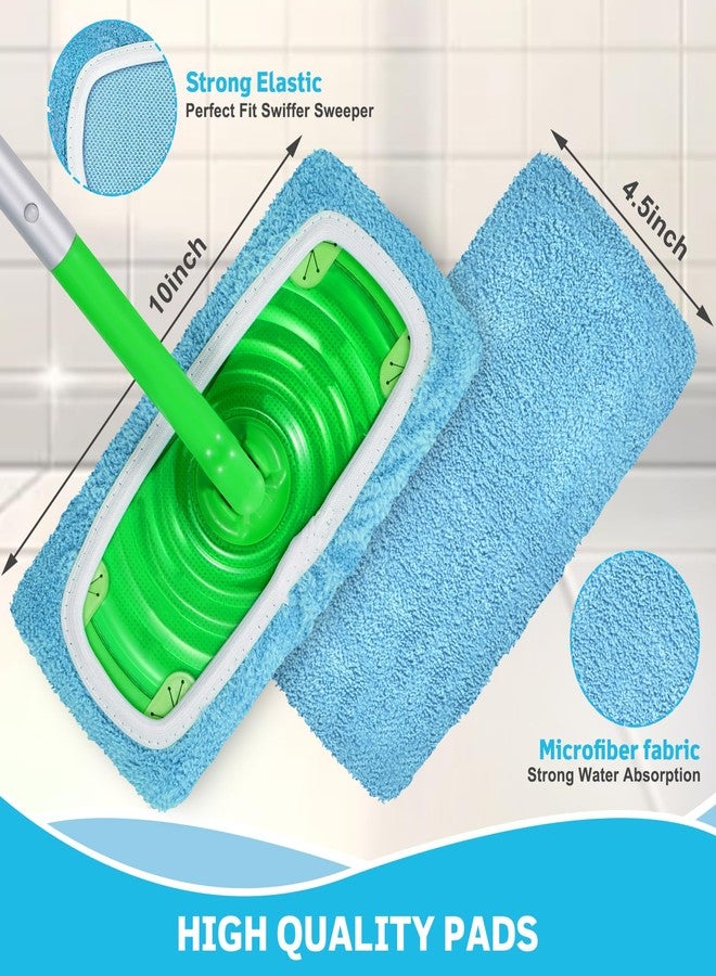 Vowanop Reusable Mop Pads Compatible with Swiffer Sweeper Mop, Microfiber Mop Pads for Wet & Dry Use, Swiffer Reusable Mop Pad Refill for Floor Cleaning, 6 Pack Blue - Image 3